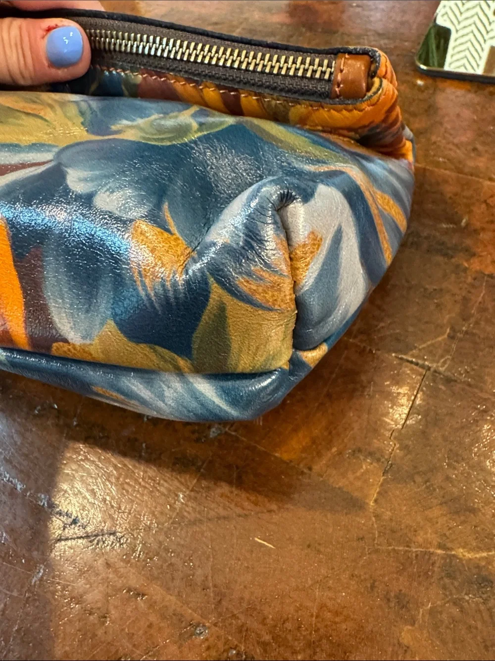 Patricia Nash Floral Fold-Over Wristlet in Yellow, Blue, Green, Brown